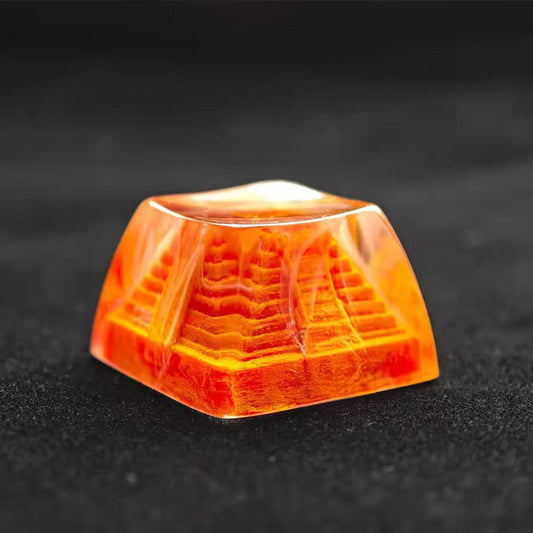 Sunset Ruins Resin Keycap: When ruins glow, history breathes anew