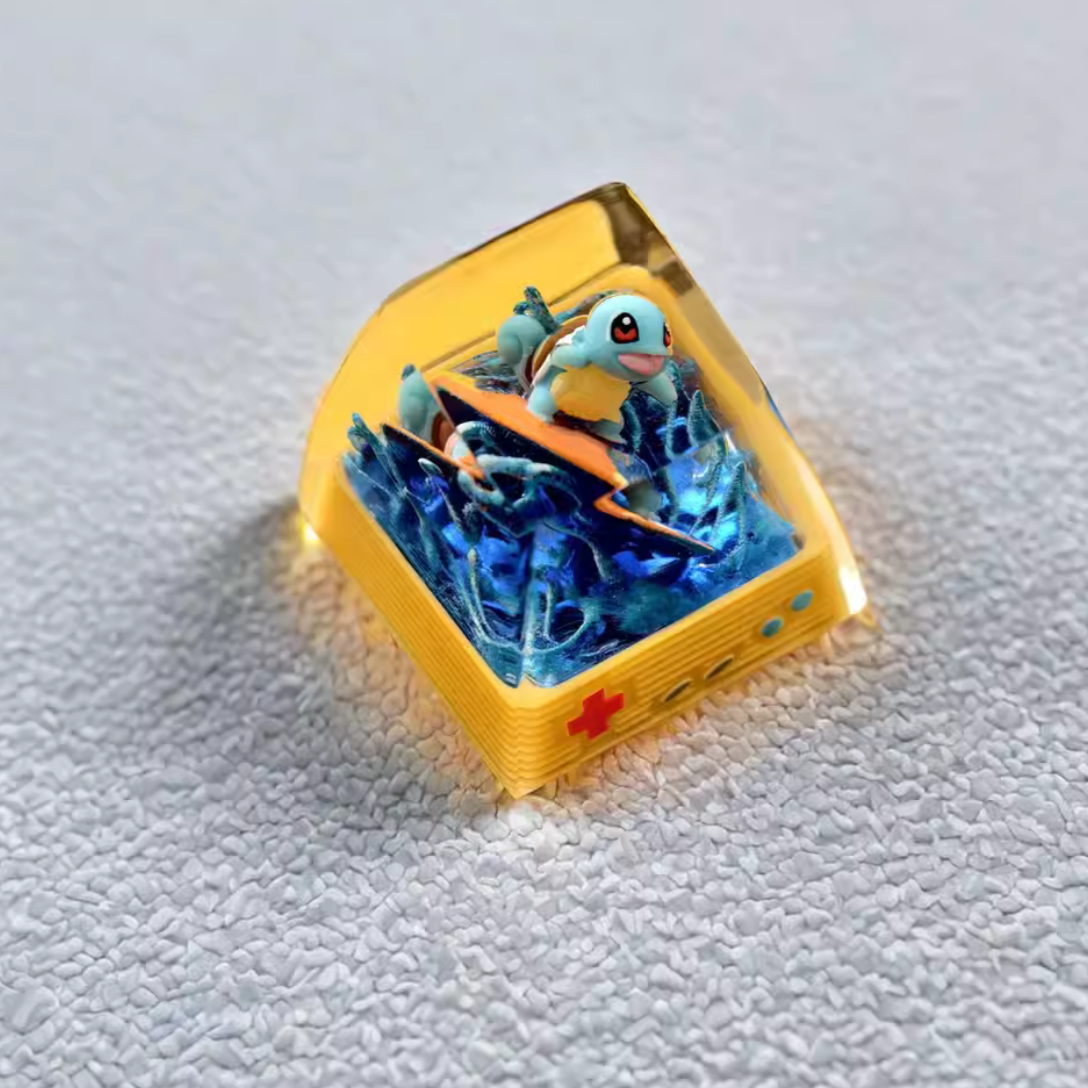 Squirtle Resin Keycap: Ride the Current, Crash the Game